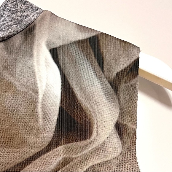 Zara Scuba Neoprene Graphic Print Top Sleeveless Mock Neck Small Colorful - Picture 9 of 10